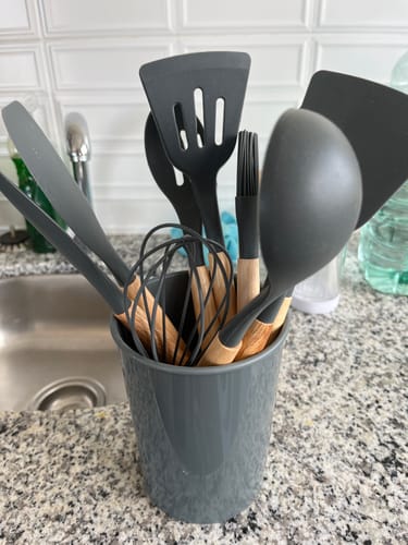 Customer photo review of Kit Set X12 Utensilios Cocina Madera Y Silicona Excelente