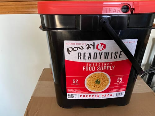 Customer photo review of 52 Serving Prepper Pack Bucket