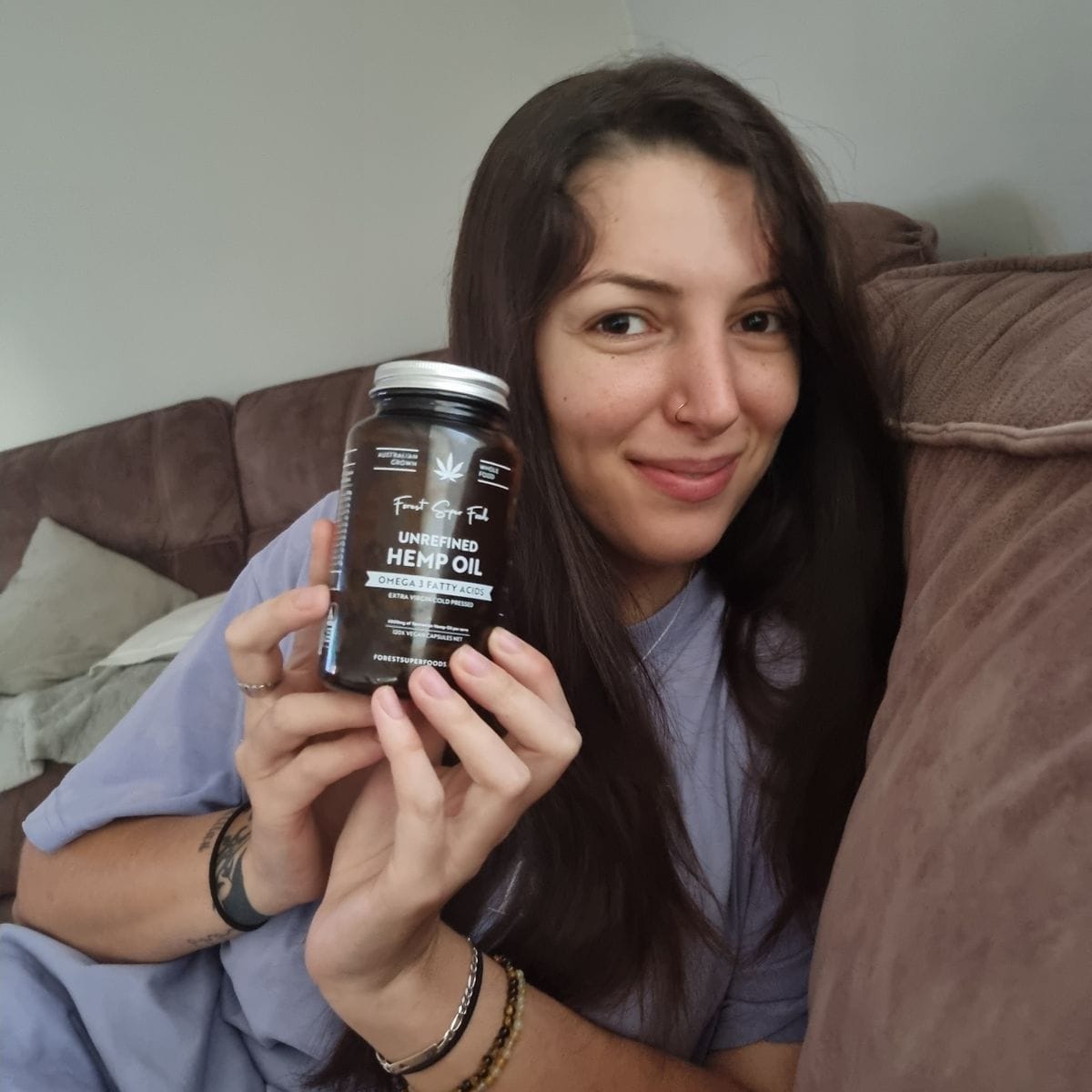 Customer photo review of Unfiltered Hemp Seed Oil Capsules