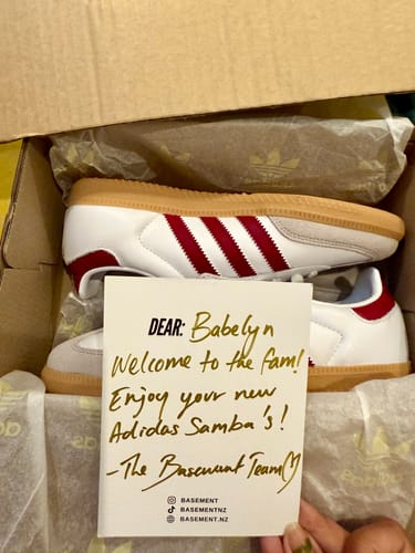 Customer photo review of adidas Samba OG White Burgundy Gum