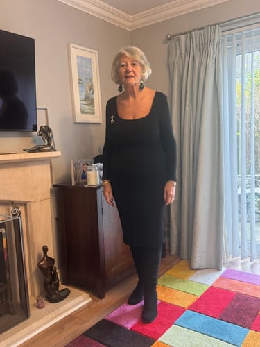 Customer photo review of Long Sleeve Midi Shapewear Dress
