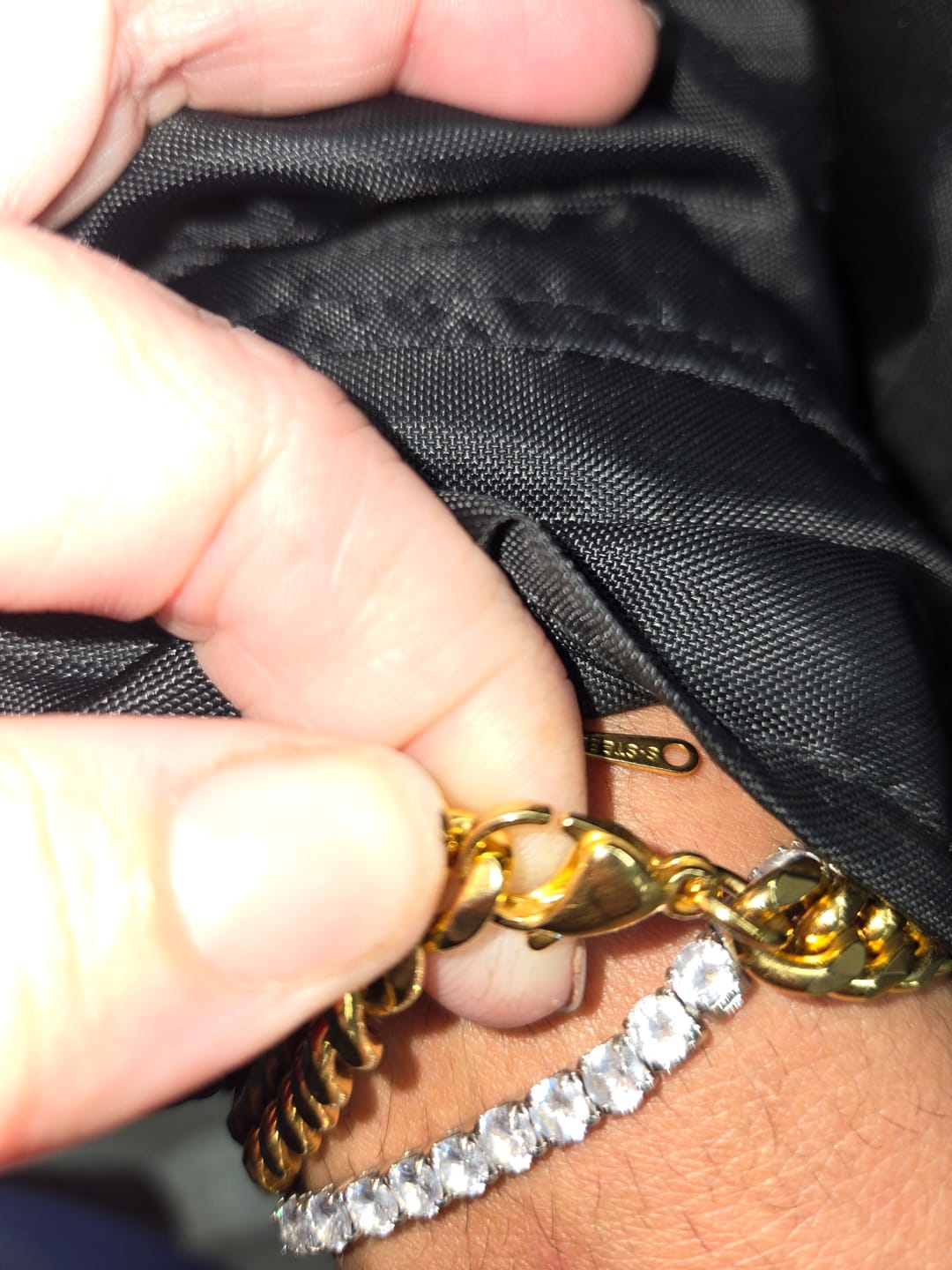 Customer photo review of Center Initials Bracelet w/ XL Cuban Chain