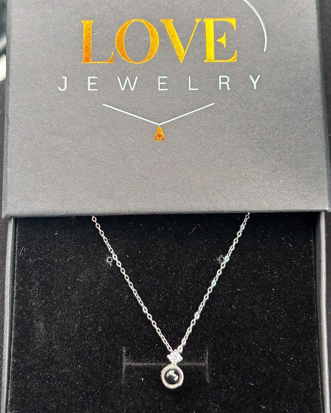 Customer photo review of Forever In My Heart Projection Necklace