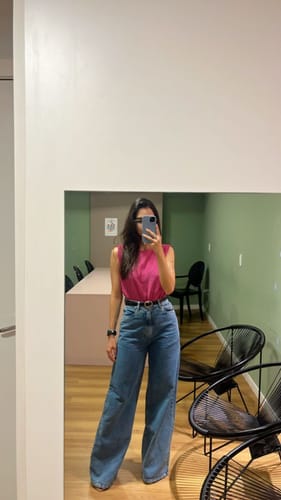 Vanessa M. review of Calça Jeans Wide Leg Buriti Azul Médio image 1 out of 1