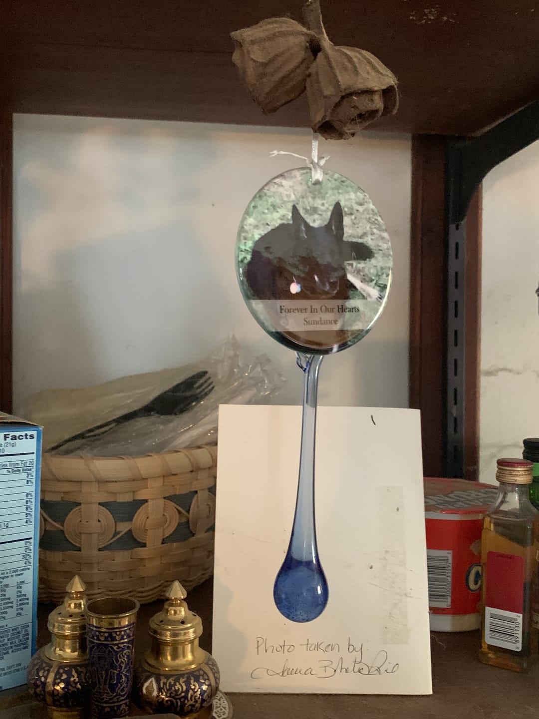 Customer photo review of Suncatcher Drop with Infused Cremation Ashes