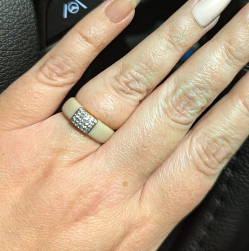 Customer photo review of New! Silicone Ring with Metal and Stones