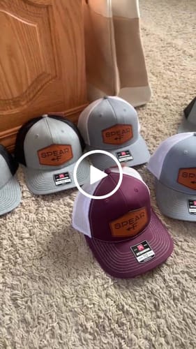 Customer video review of Custom Leather Patch Hats Richardson 112 Laser Engraved