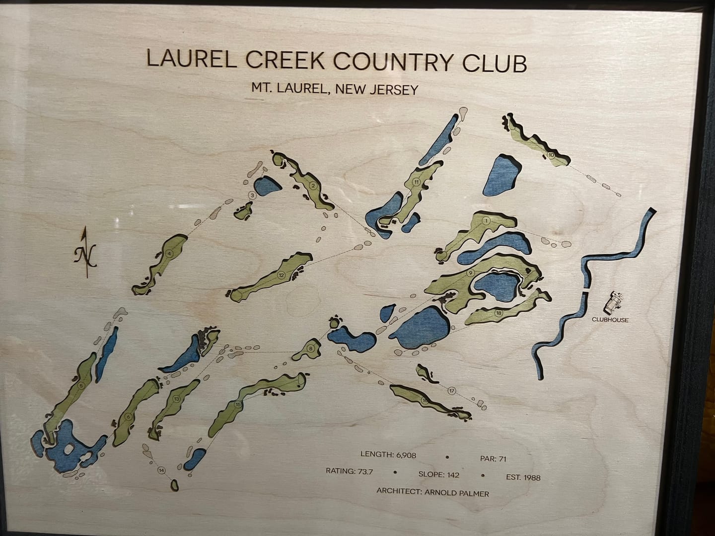 Customer photo review of Custom 3D Wood Golf Course Map