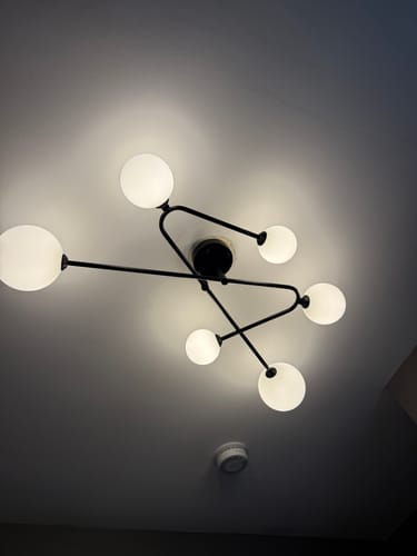 Customer photo review of Black Frosted Bubble Linear Sputnik Semi Flush Mount