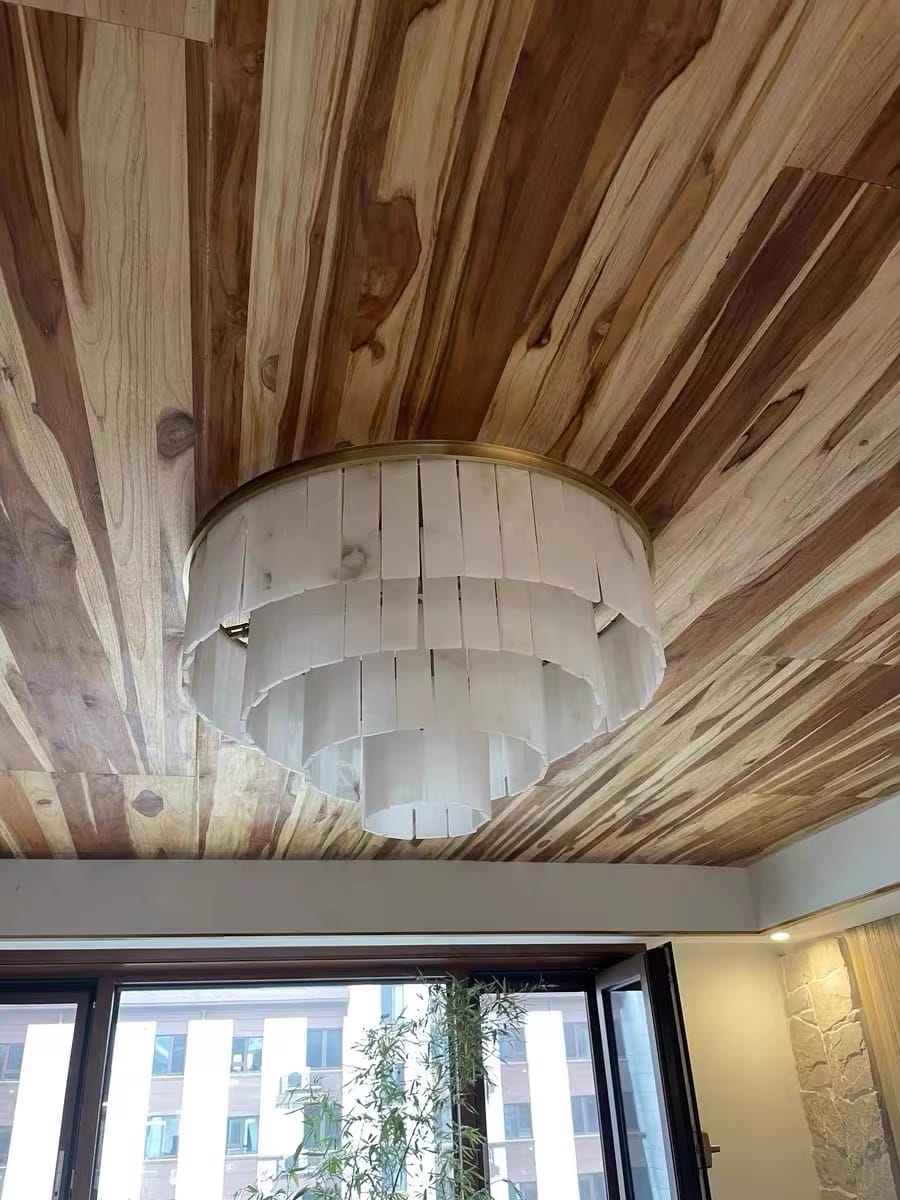Customer photo review of WOMO Tiered Round Alabaster Chandelier-WM2853