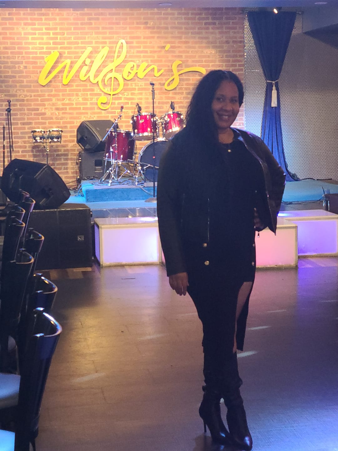 Customer photo review of Sona Black Classic Faux Leather Jacket