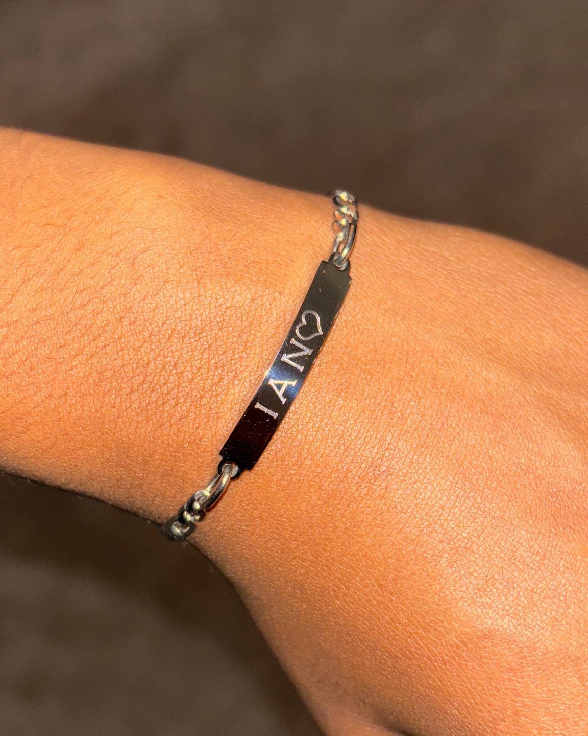 Customer photo review of 4mm Figaro Link ID Bracelet