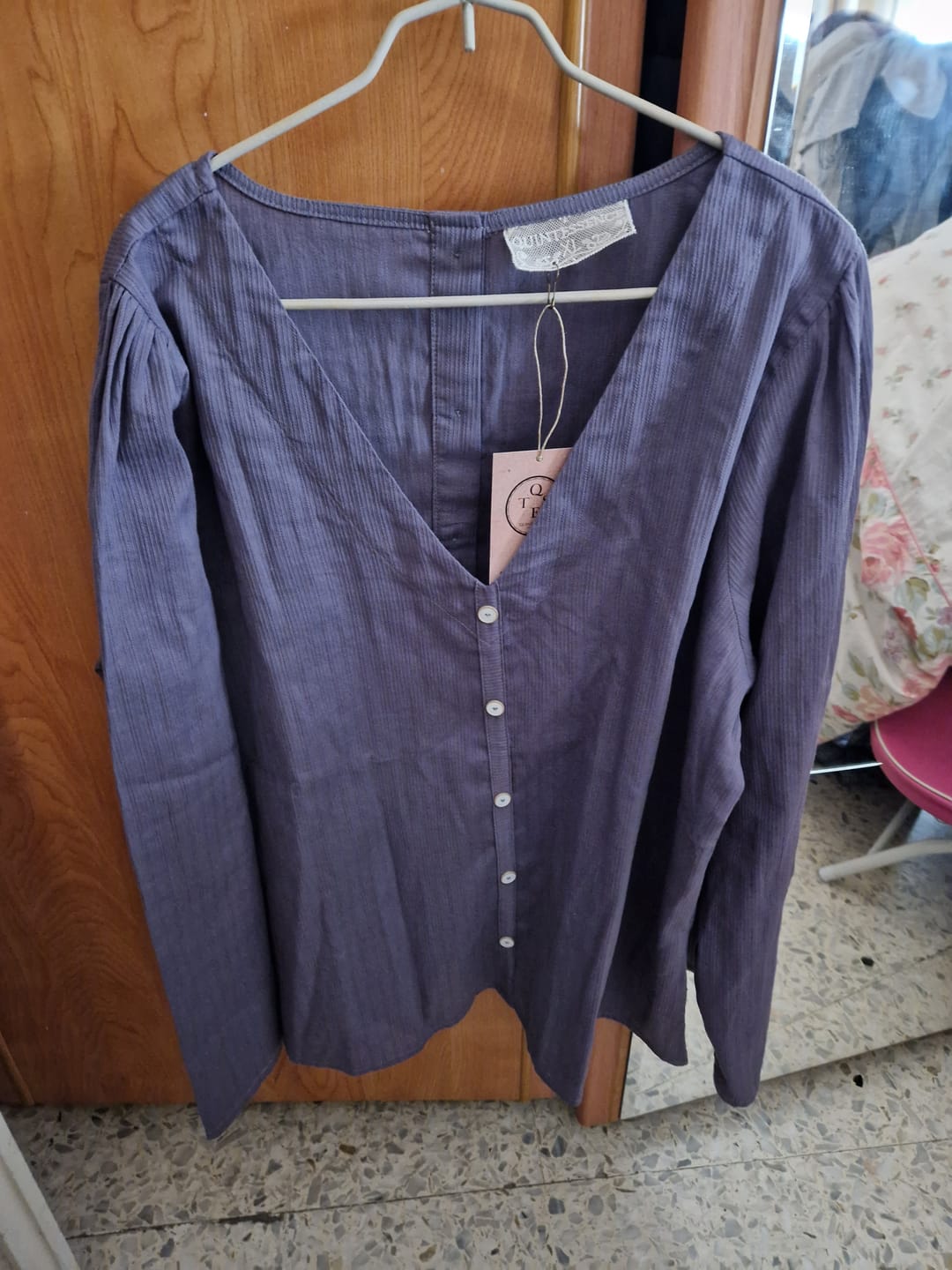 Customer photo review of Blouse Flora - coton tressé lavande