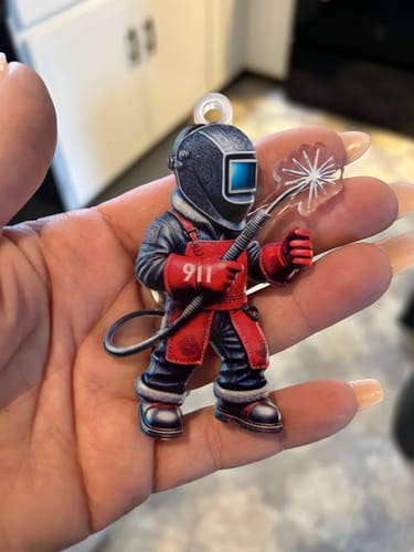 Customer photo review of Personalized Welder Custom Name Christmas Ornament