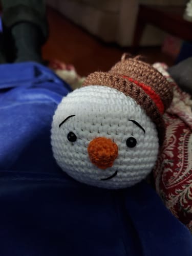 Customer photo review of Snowman Crochet Pattern & Matching Greeting Card (Limit 1 Free Per Customer)