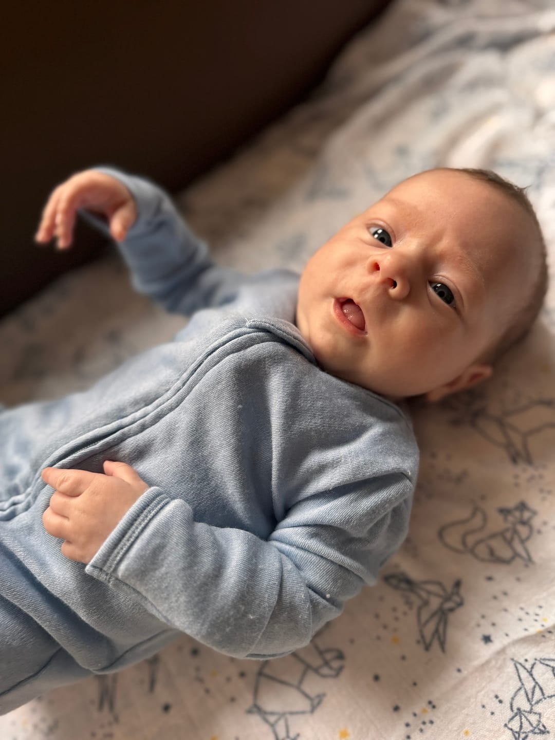 Customer photo review of Footie Pajamas, Merino Wool, Blue
