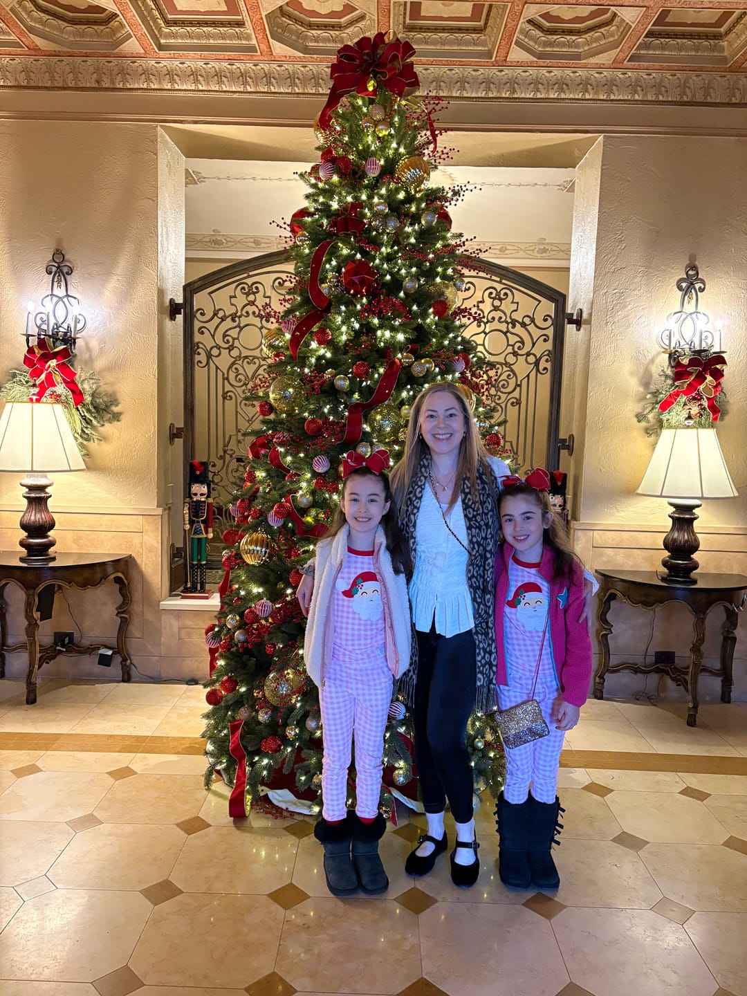 Customer photo review of Happy Santa Pink Gingham Pajamas
