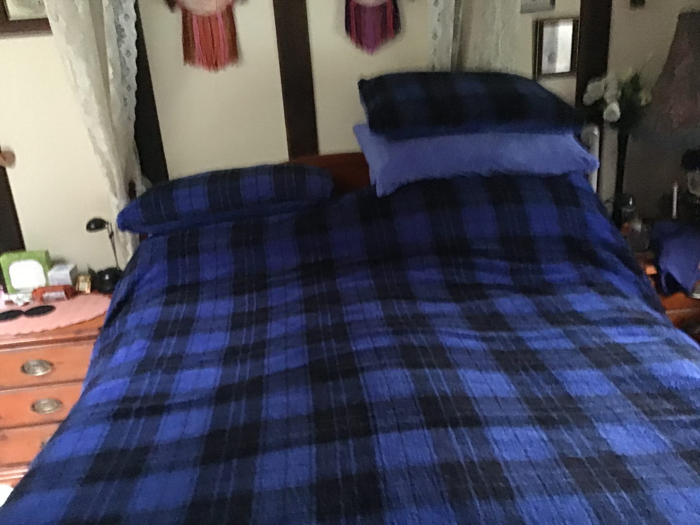 Customer photo review of Blue Check Duvet Cover Set