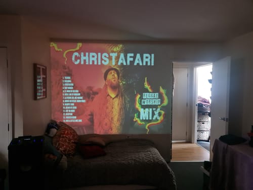 Customer photo review of MovieHub™ Ultra HD Projector + FREE Projector Screen