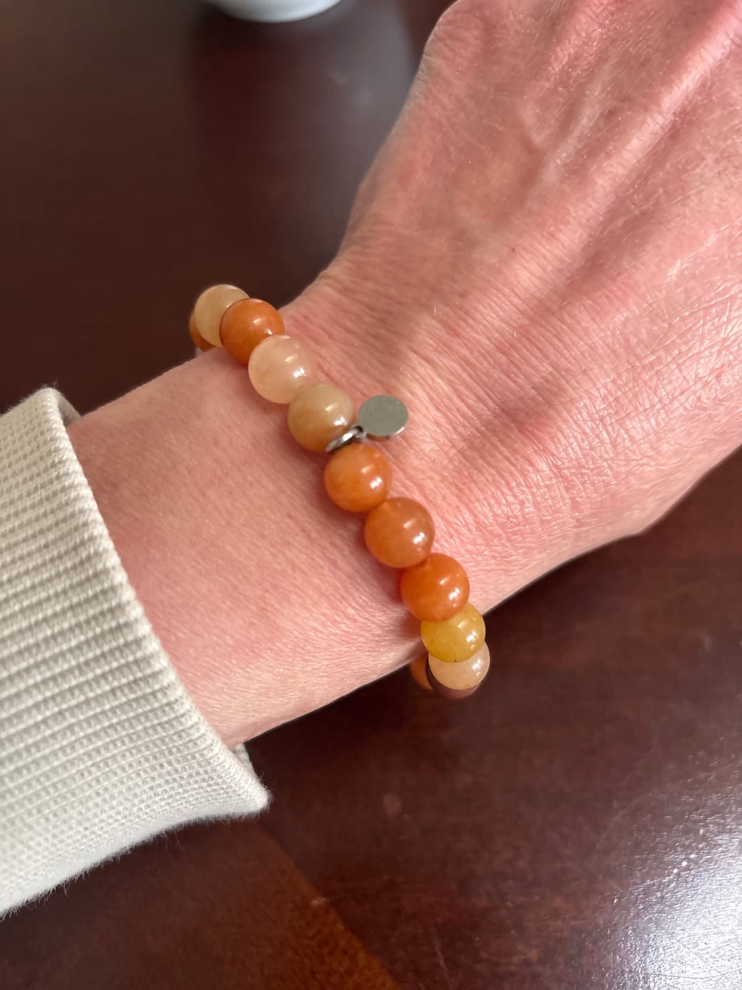 Customer photo review of Orange Aventurine Bracelet