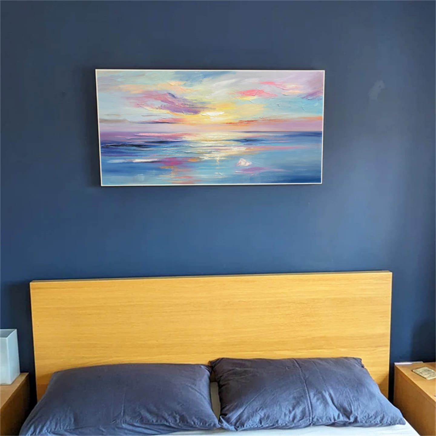 Customer photo review of Colorful Ocean And Sky Textured Painting Canvas #OS006