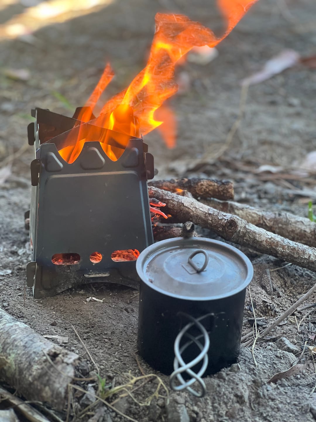 Customer photo review of Titanium Flatpack Twig Stove