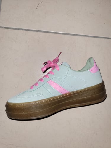 Customer photo review of Basket femme compensée verte à lacets - Jasmine