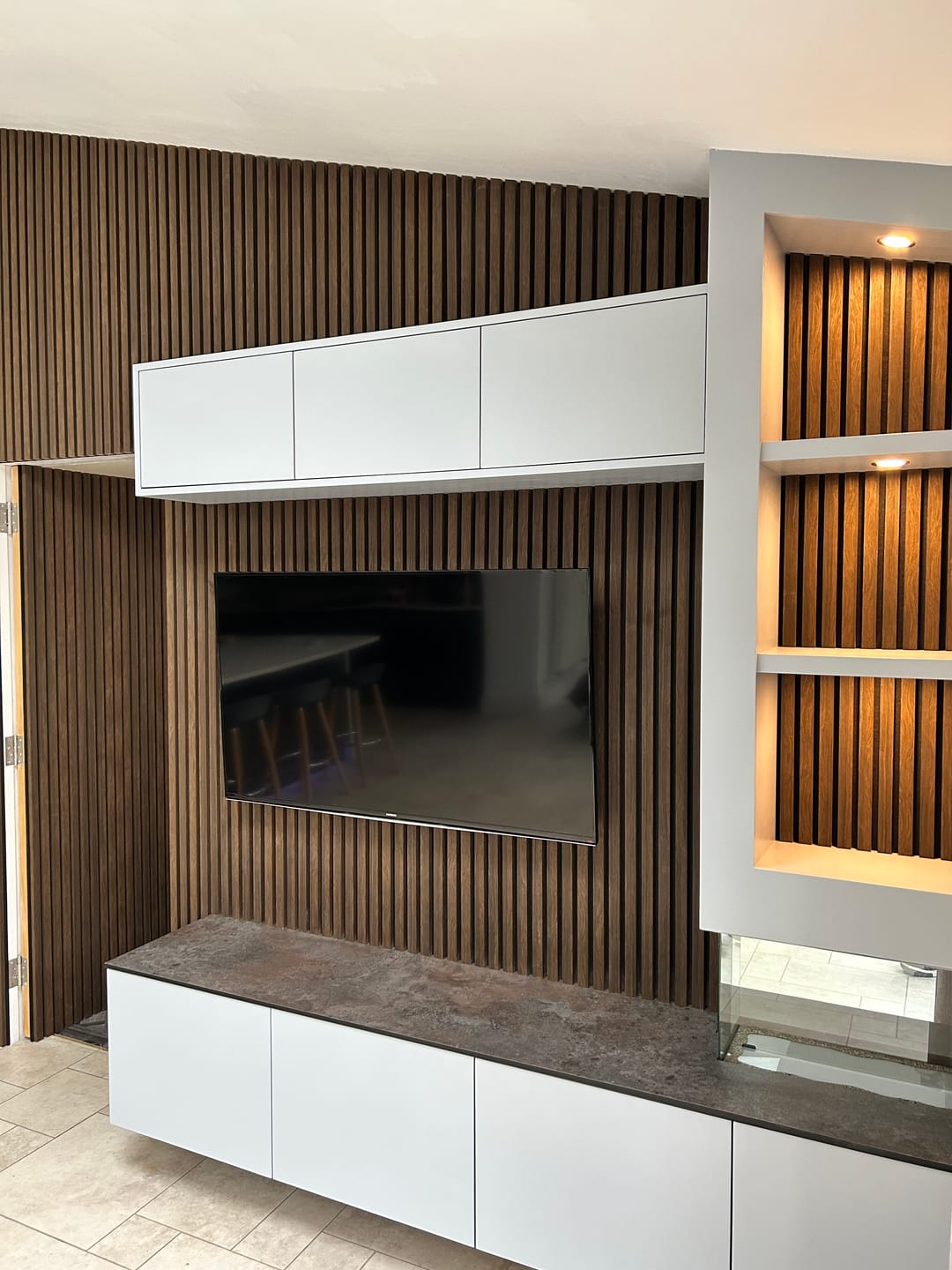 Customer photo review of Wooden Wall Panel | Smoked Oak | Premium 3-sided Wood Veneer