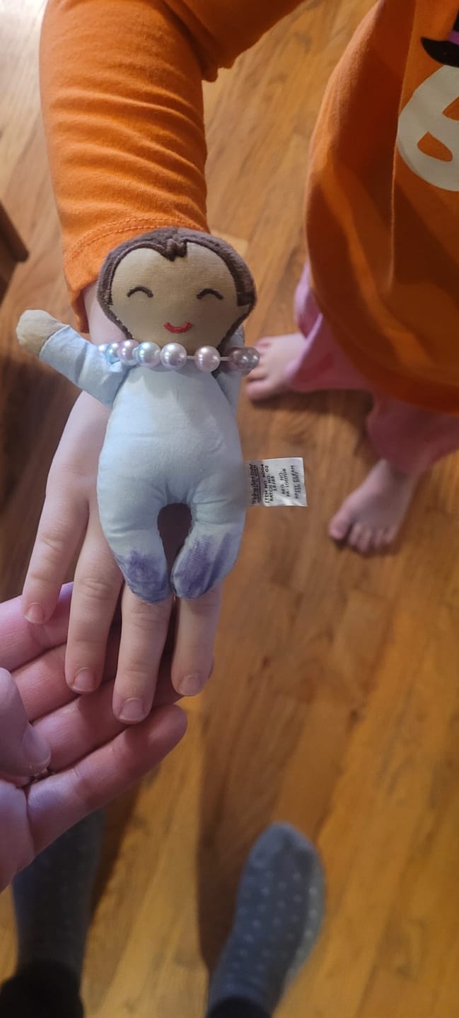 Customer photo review of Baby Jesus Rag Doll & Wrap Carrier Set