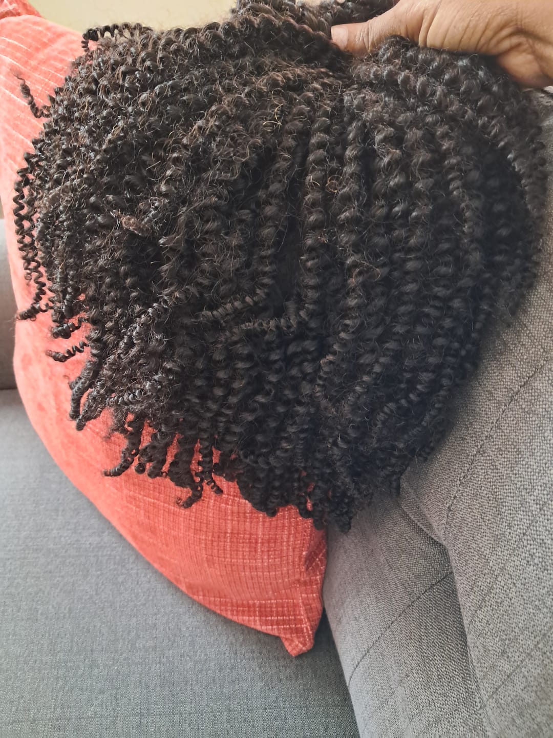 Customer photo review of Ashley Kinky Curly Human Hair Headband Wig