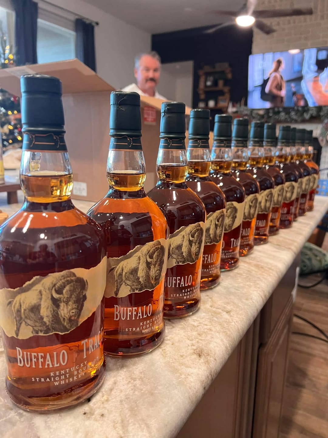 Customer photo review of Buffalo Trace Bourbon Whiskey Case Bundle (12 Bottles) (750ml)