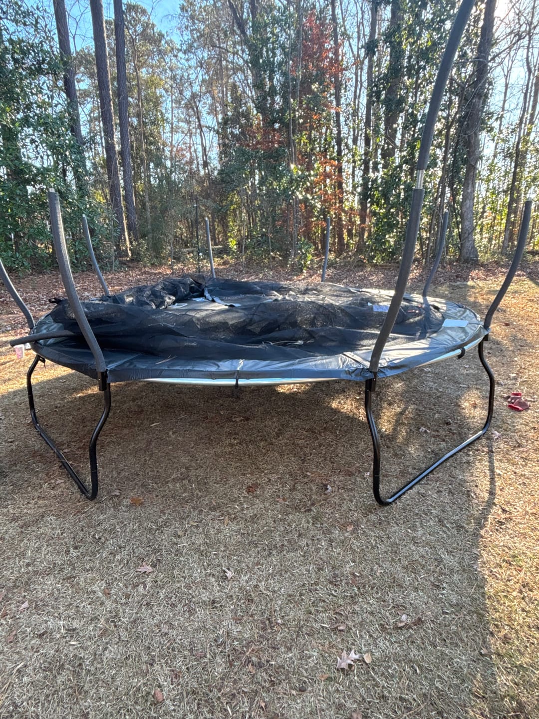 Customer photo review of Trampoline Tent for Curved Pole Round Trampoline