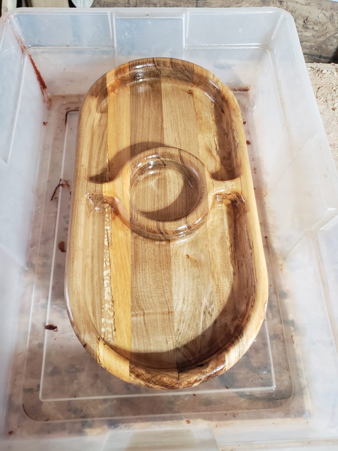 Customer photo review of 15.5x7.75" Three Pocket Tray 03 Acrylic Router Template