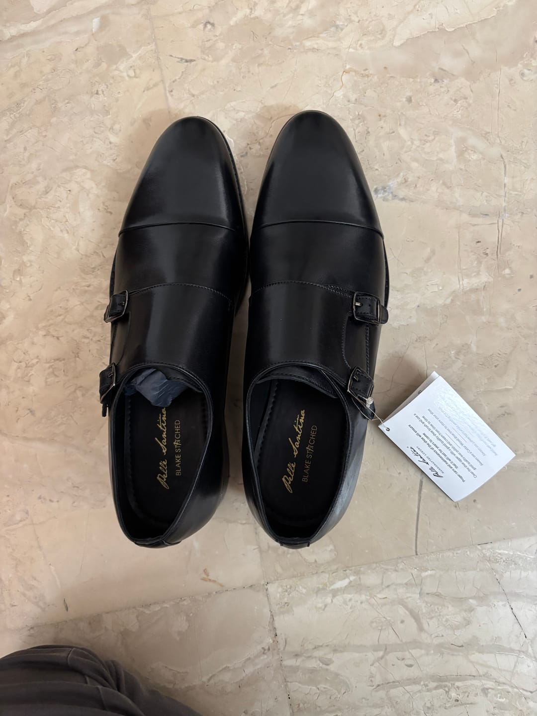 Customer photo review of Double Monk Straps Cap toe - Black