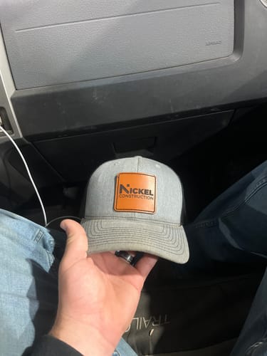 Customer photo review of Custom Leather Patch Hats Richardson 112 Laser Engraved