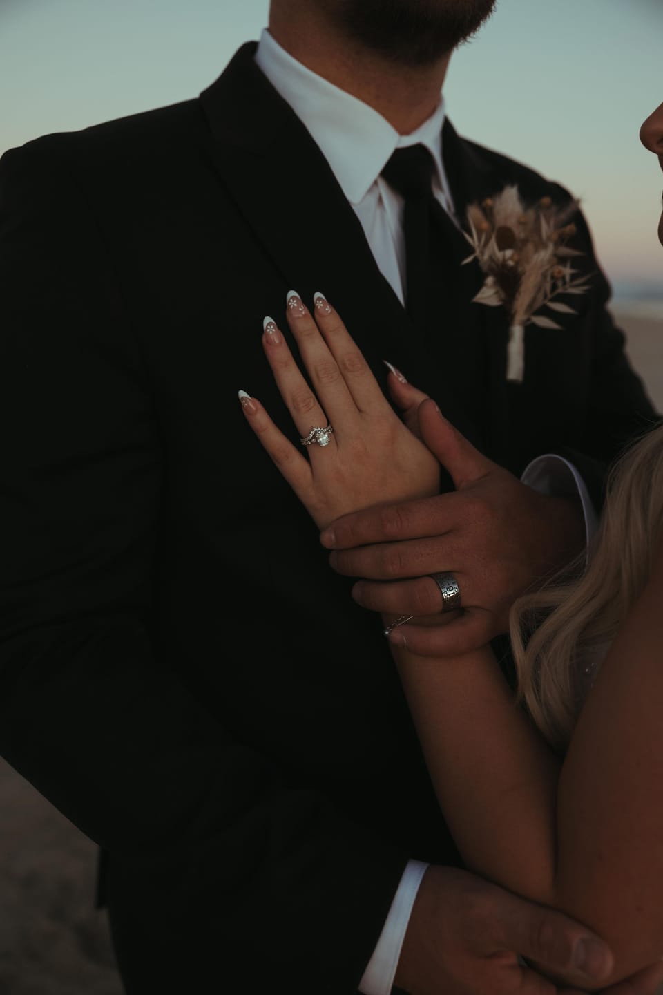 Customer photo review of Duck Band Wedding Ring with Laser Carved Ducks