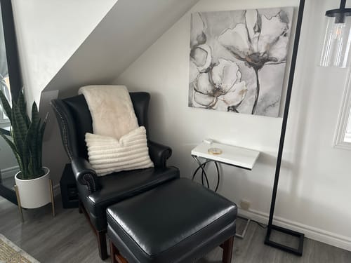 Customer photo review of 'Gold Flower Watercolour II' Framed Canvas