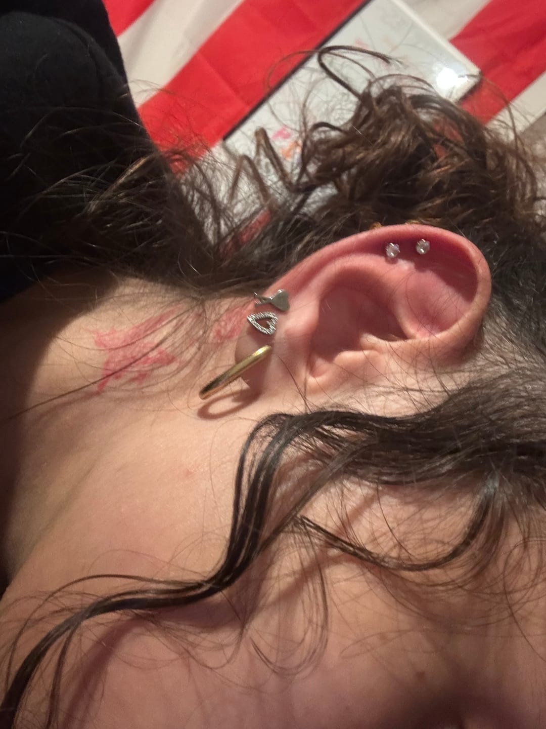 Customer photo review of Paper Clip Hoop Earrings
