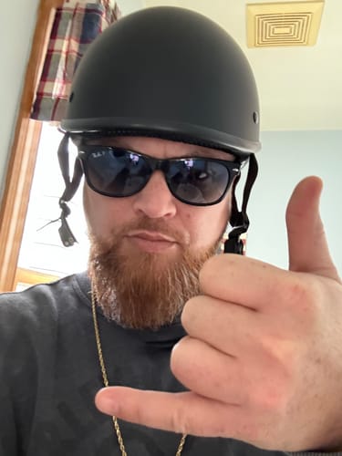 Customer photo review of New- Polo Switchback DOT Reversible Helmet Flat & Gloss Black