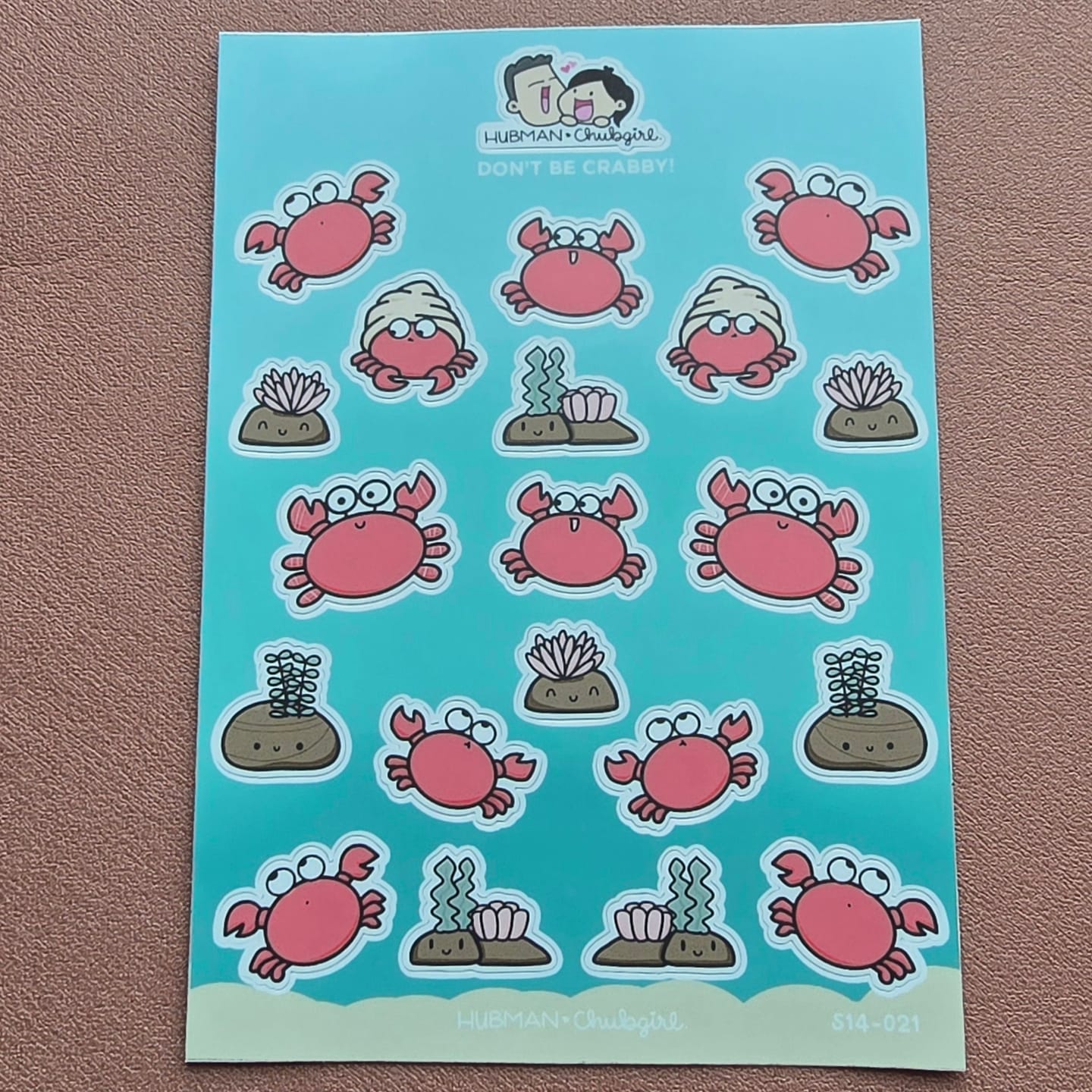 Customer photo review of Sticker Sheet - Don't Be Crabby!