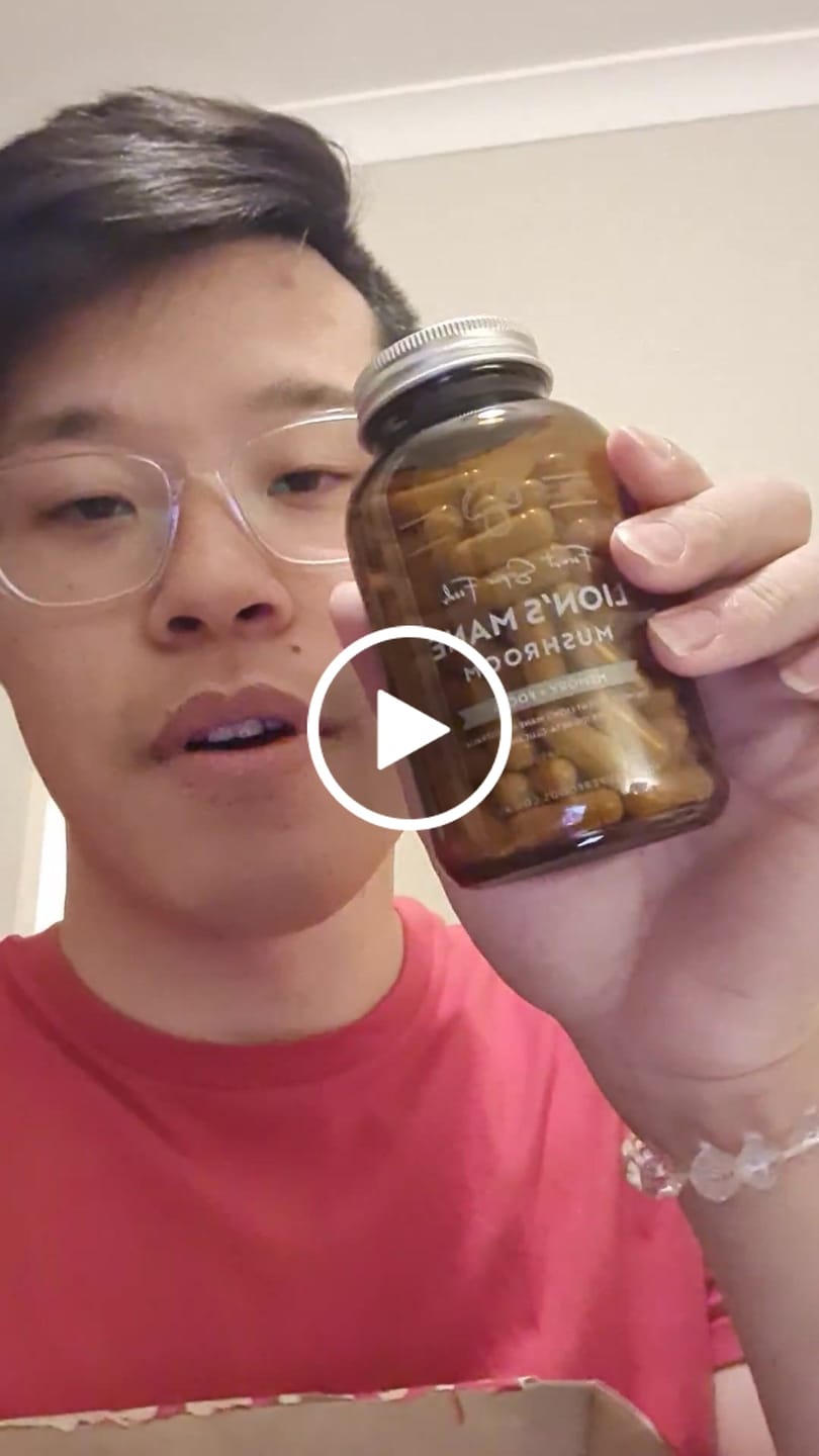 Customer video review of Lions Mane Whole Mushroom Capsules