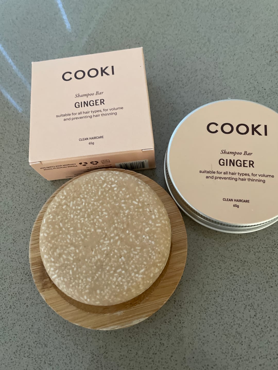 Customer photo review of Ginger Shampoo Bar