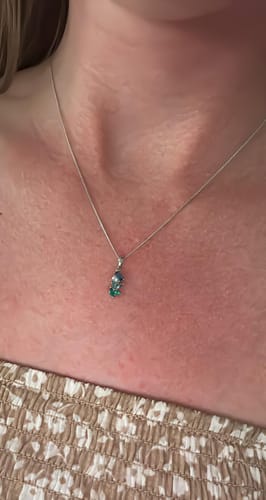 Customer photo review of Cubic Zirconia Scattered Pendant in Sterling Silver Rhodium Plate