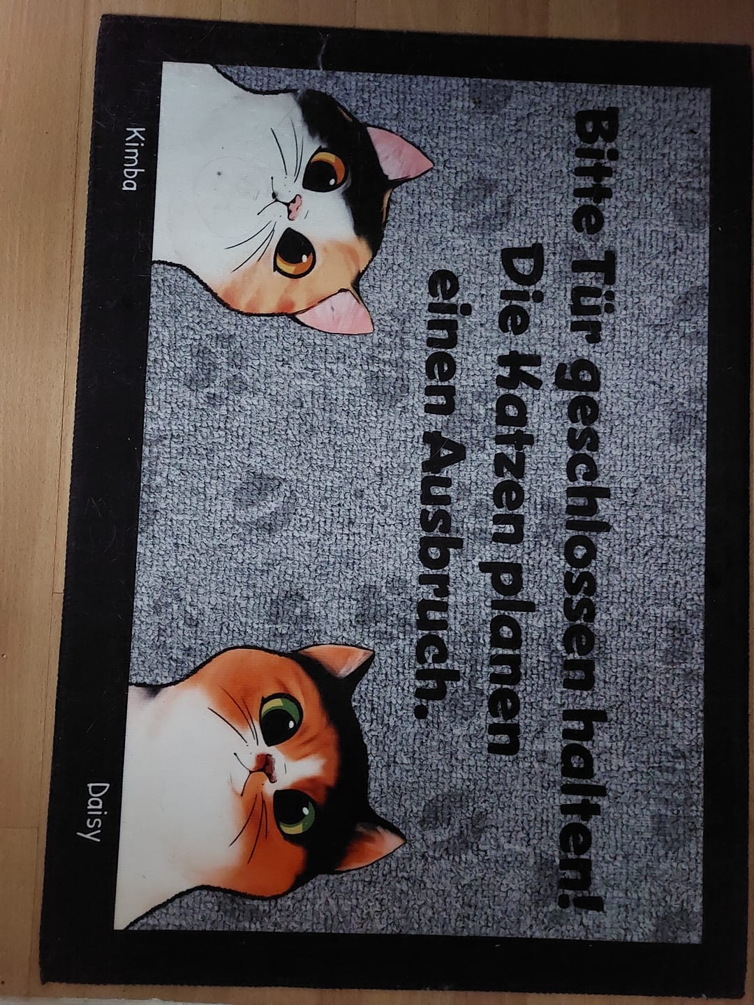 Customer photo review of Katzen planen einen Ausbruch - Individuelle Fußmatte