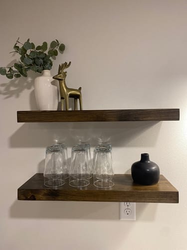 Customer photo review of Rustic Floating Shelves