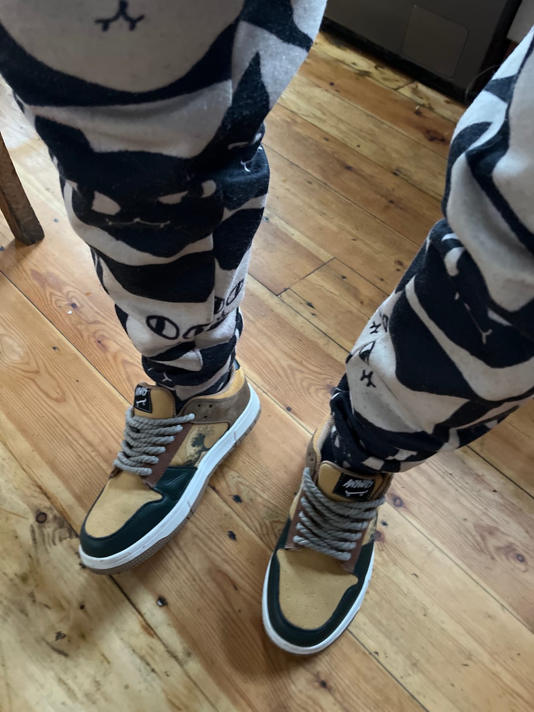 Customer photo review of The great wave off Kanagawa inspired sneakers