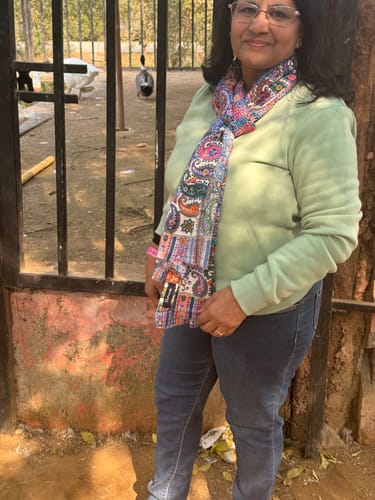 Customer photo review of Pashtush Womens Printed Soft Bamboo Scarf, Stole, Multicolored