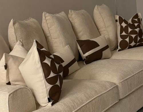 Customer photo review of 45x45 cm Semi-Circle Patchwork Cushion KD2257PU