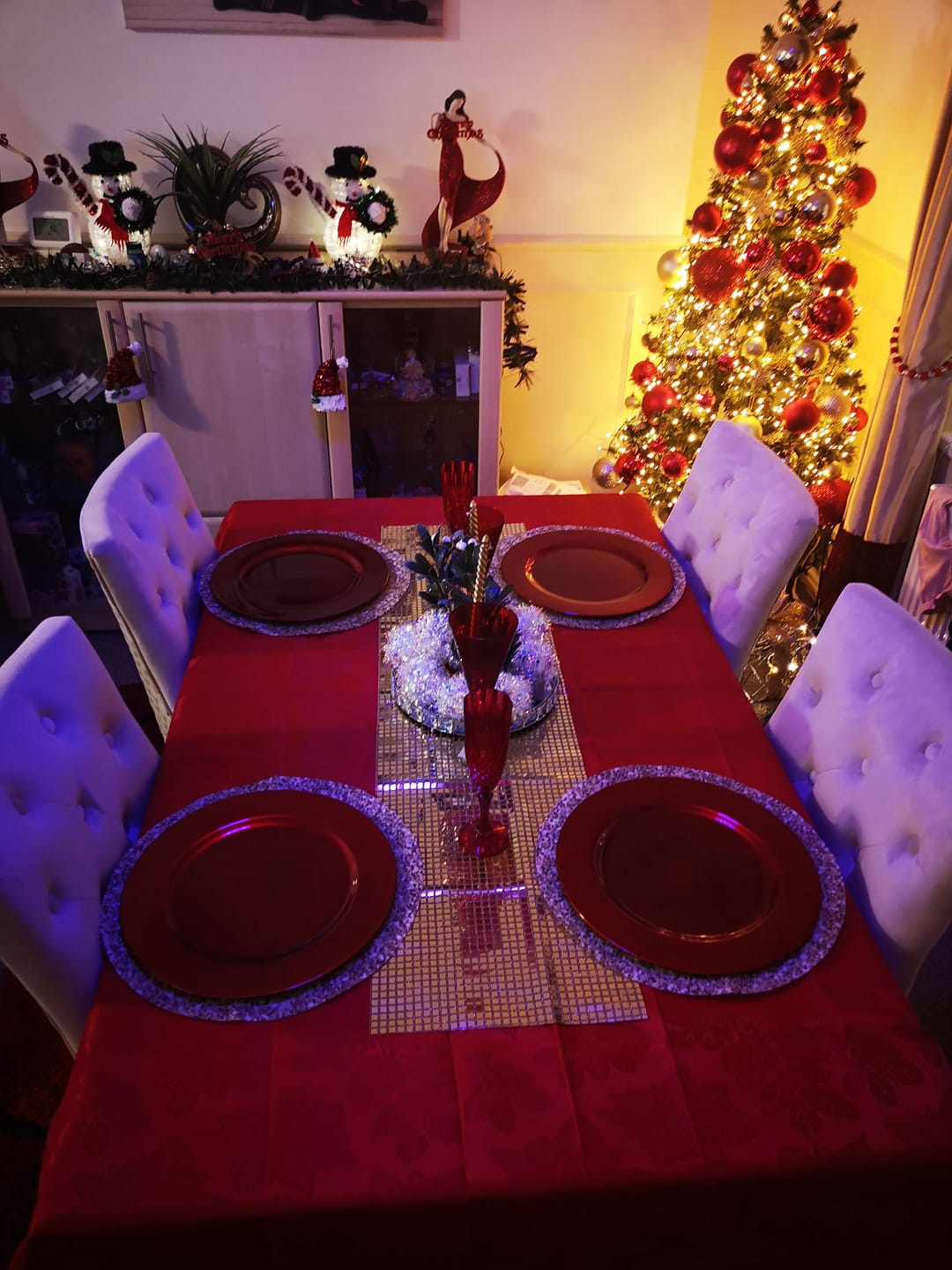 Customer photo review of Vienna White Marble Dining Table With Bentley Gold Chairs