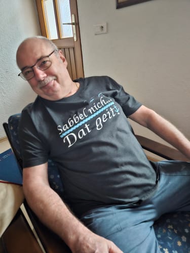 Customer photo review of Sabbel nich dat geit · Herren Premium Bio T-Shirt